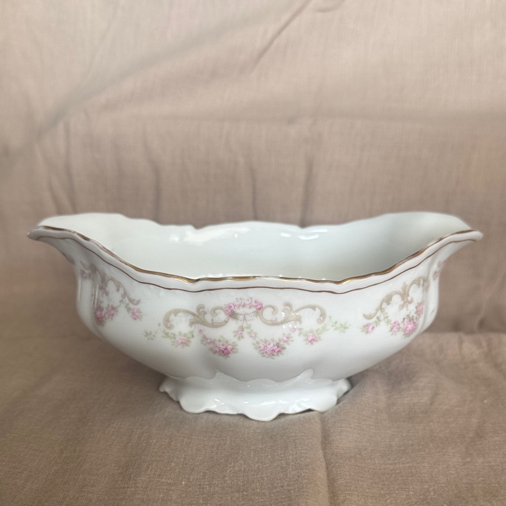 Elegant Floral Porcelain Serving Bowl